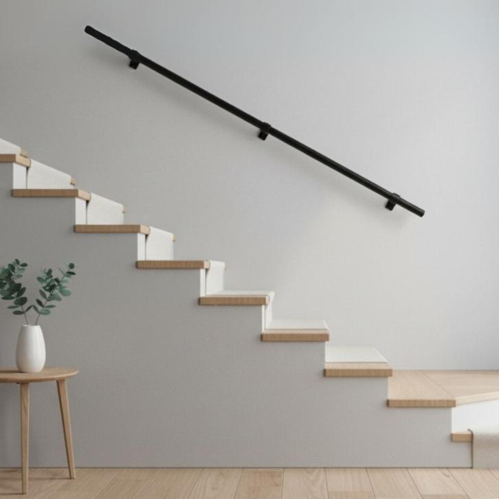 Steigerbuis Trapleuning Keila | Aluminium Zwart 42.4 mm | Wa, Doe-het-zelf en Verbouw, Ladders en Trappen, Ophalen of Verzenden