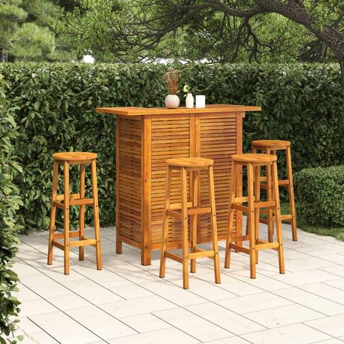 vidaXL 5-delige Tuinbarset massief acaciahout, Tuin en Terras, Tuinsets en Loungesets, Nieuw, 4 zitplaatsen, Hardhout, Verzenden