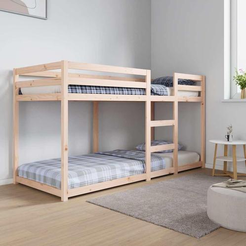 vidaXL Stapelbed massief grenenhout 80x200 cm, Huis en Inrichting, Slaapkamer | Bedden, 80 cm, 200 cm, Bruin, Eenpersoons, Nieuw