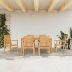vidaXL 7-delige Tuinset massief teakhout, Tuin en Terras, Tuinsets en Loungesets, Verzenden, 6 zitplaatsen, Nieuw, Tuinset