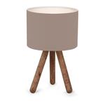 [lux.pro] Tafellamp Preston 33 cm E27 houtkleurig en zandkle, Huis en Inrichting, Verzenden, Nieuw