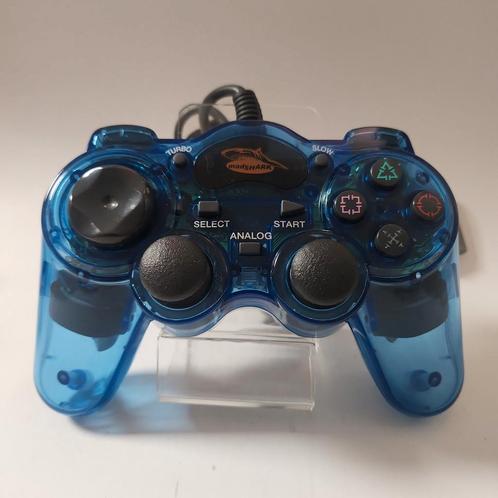 Mad Shark Transparant Blue Controller PS1, Spelcomputers en Games, Spelcomputers | Sony PlayStation Consoles | Accessoires, Ophalen of Verzenden