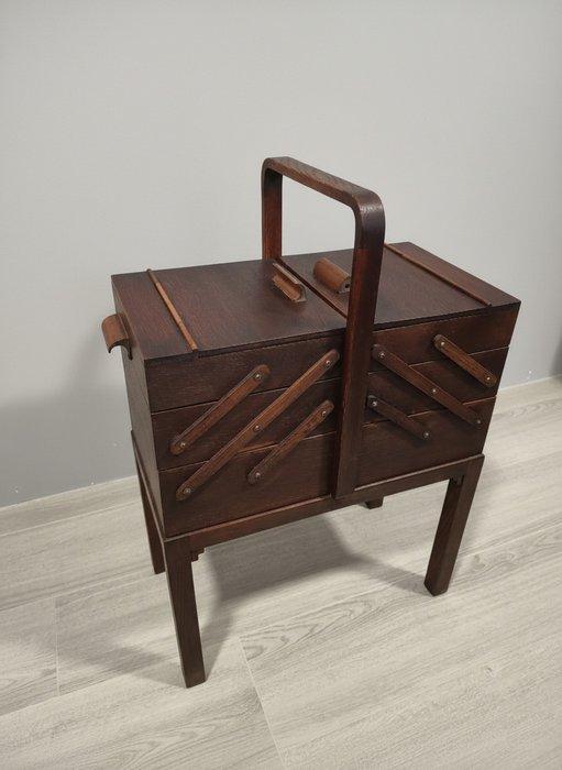 Naaidoos - Teak - Cantilever naaidoos, Antiek en Kunst, Kunst | Designobjecten