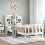 vidaXL Bed met boekenkast zonder matras grenenhout wit, Huis en Inrichting, Slaapkamer | Bedden, 90 cm, Eenpersoons, Verzenden