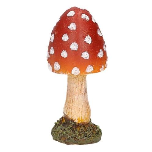 Decoratie paddenstoel vliegenzwam 8 cm - Tuinbeelden decor.., Tuin en Terras, Tuinbeelden, Ophalen of Verzenden