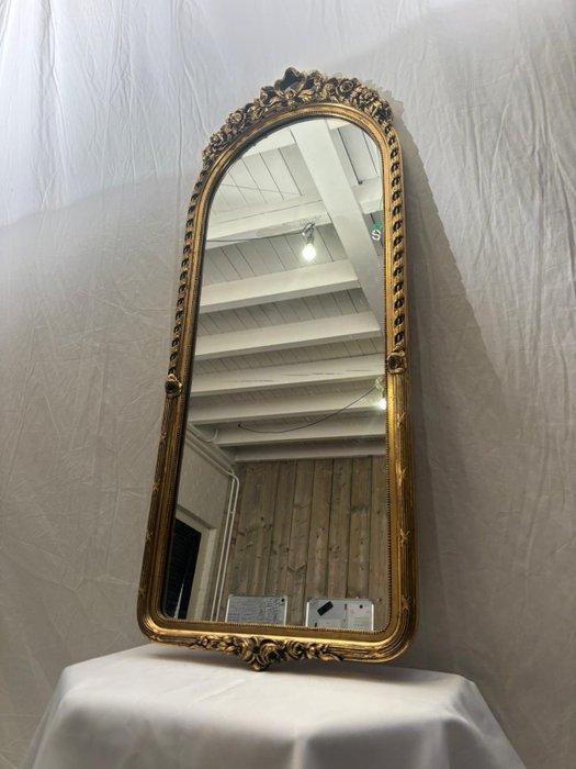 Spiegel- Franse Ronde met Vergulde Lijst - Verguld, Antiek en Kunst, Antiek | Overige Antiek