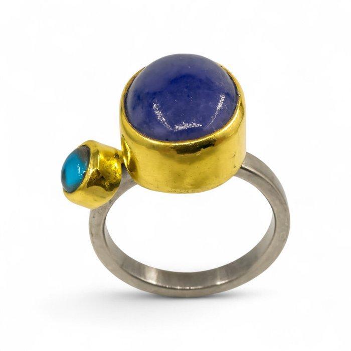 Zonder Minimumprijs - Ring Zilver - 3.70ct. tw. Tanzaniet -, Sieraden, Tassen en Uiterlijk, Ringen