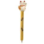 Pen Maneki Neko Gelukskat - Goud met zwarte Chinese tekens N, Ophalen of Verzenden, Nieuw