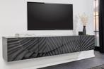 Solid TV Lowboard SCORPION 200cm Zwart Hangend Mango Hout 3D, Huis en Inrichting, Kasten | Televisiemeubels, Ophalen of Verzenden