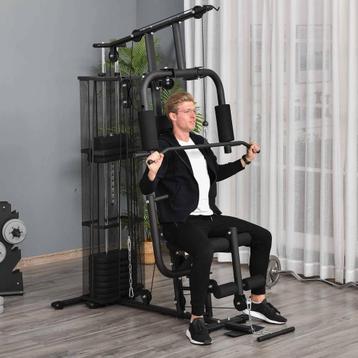 Multigym - Sportyfit - Lat Pulldown - Leg Curl - Zwart beschikbaar voor biedingen