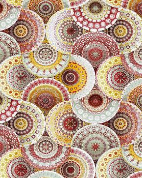 Katoen/Polyester Mandala Rood, Hobby en Vrije tijd, Stoffen en Lappen, Rood, Nieuw