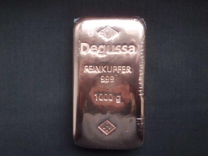 1 kilogram koper - 999 Degussa. (Zonder minimumprijs), Postzegels en Munten, Edelmetalen en Baren