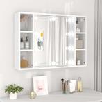 vidaXL Spiegelkast met LED-verlichting 76x15x55 cm wit, Huis en Inrichting, Kasten | Overige, Verzenden, Nieuw