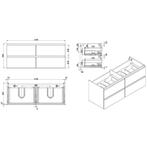 Wiesbaden Vision onderkast dubbel+4 laden 120x46 hoogglans, Huis en Inrichting, Badkamer | Badkamermeubels, Ophalen of Verzenden