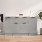 vidaXL Dressoirs 3 st bewerkt hout betongrijs, Huis en Inrichting, Kasten | Dressoirs, 100 tot 150 cm, Verzenden, Nieuw, 25 tot 50 cm