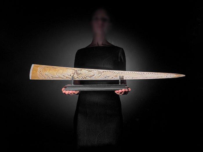 Geen minimumprijs - Extra grote, gesneden, gepatineerde, Antiek en Kunst, Kunst | Designobjecten