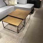 2x Salontafel Pilunio Goud - Pronto Wonen, 50 tot 100 cm, Vierkant, Nieuw, 50 tot 100 cm