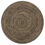 vidaXL Vloerkleed handgemaakt 90 cm jute zwart en naturel, Huis en Inrichting, Stoffering | Tapijten en Kleden, Verzenden, Nieuw