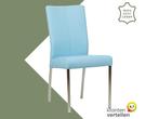 Leren eetkamerstoel Comfort - Toledo Sky Blue (lichtblauw), Huis en Inrichting, Blauw, Nieuw, Leer, Ophalen of Verzenden