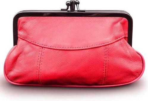 Dames Knip Beurs Leer Rood, Sieraden, Tassen en Uiterlijk, Portemonnees, Rood, Nieuw, Overige merken, Leer, Met knipsluiting, Ophalen of Verzenden