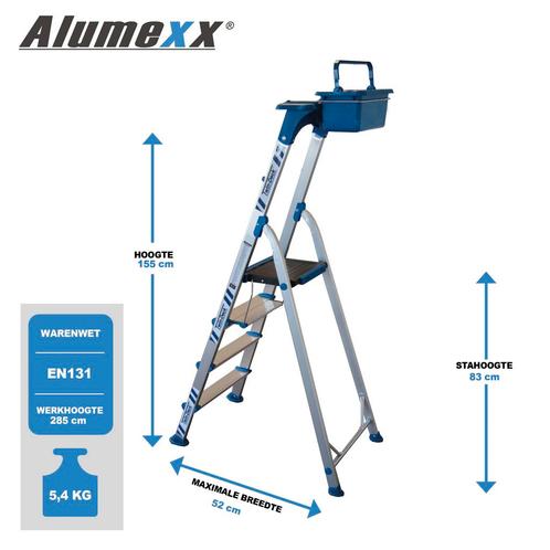 Alumexx Twin-Deck 2.0 Huishoudtrap, Doe-het-zelf en Verbouw, Ladders en Trappen, Trap, Nieuw, Verzenden