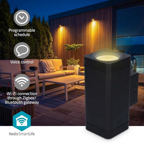 Slimme Buitenlamp Zigbee Bluetooth Warm tot Koel Wit 8.5W, Tuin en Terras, Buitenverlichting, Waterbestendig, Led, Smartlamp, Netvoeding