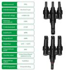 MC4 Solar Connector - T-Splitter - Solar MC4 Connector -, Doe-het-zelf en Verbouw, Elektra en Kabels, Verzenden, Nieuw