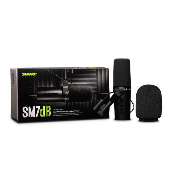Shure SM7dB Dynamische Vocal Microfoon met Voorversterker, Muziek en Instrumenten, Microfoons, Studiomicrofoon, Nieuw, Ophalen of Verzenden