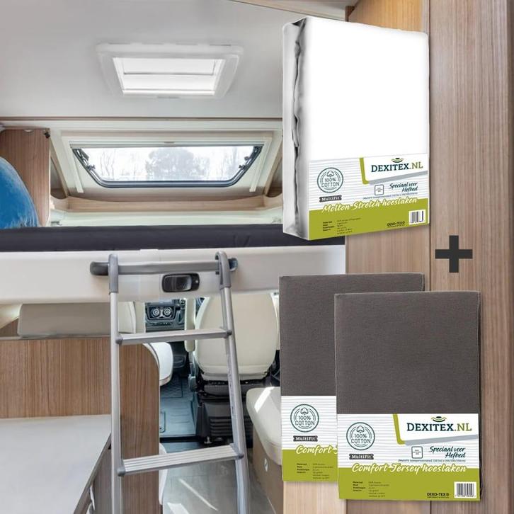 Textielpakket Hefbed 1 Molton + 2 Jersey hoeslakens - 1, Huis en Inrichting, Slaapkamer | Beddengoed, Wit, Nieuw, Eenpersoons