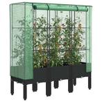 vidaXL Plantenbak verhoogd met kashoes 120x40x140 cm, Verzenden, Nieuw, Kunststof