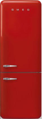 Smeg FAB38RRD5 koelkast rood - rechtsdraaiend, 200 liter of meer, Verzenden, 60 cm of meer, Met aparte vriezer