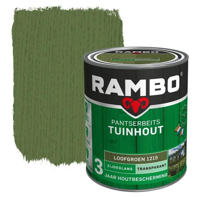 Rambo Pantserbeits Tuinhout Zijdeglans Loofgroen 1.5L, Doe-het-zelf en Verbouw, Verf, Beits en Lak, Beits, Groen, Nieuw, Minder dan 5 liter