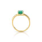Ring - 14 karaat Geel goud - 1.31ct. tw. Smaragd - Diamant, Sieraden, Tassen en Uiterlijk, Ringen, Nieuw
