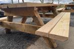 Rockwood® Landschapspicknicktafel Kastanje 220cm 2.20m   met, Tuin en Terras, Ophalen of Verzenden, Nieuw, Rechthoekig, Hout