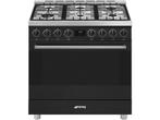 SMEG B91GMMBNLK2 - Gasfornuis - 90 cm - 6 branders - Mat, Witgoed en Apparatuur, Fornuizen, Verzenden, Zo goed als nieuw