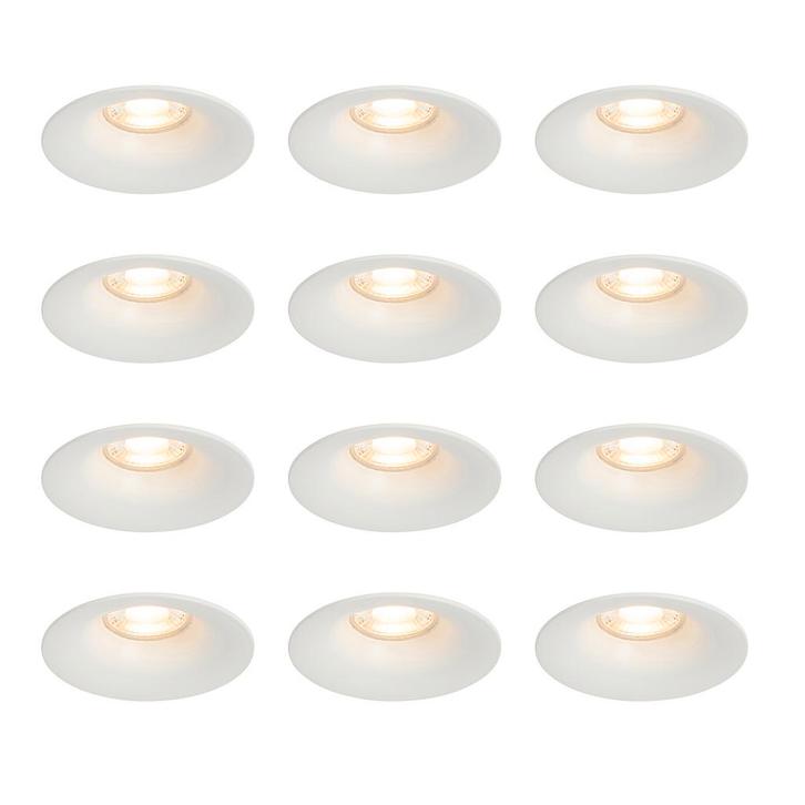 Set van 12 inbouwspots wit GU10 50mm - Gijs, Huis en Inrichting, Lampen | Spots, Nieuw, Metaal of Aluminium