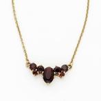 Halsketting - 8 karaat Geel goud - Granaat, Nieuw