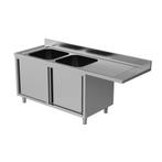 Unninox RVS Spoeltafel | Vaatwasser Ruimte Rechts | Achter R, Zakelijke goederen, Horeca | Keukenapparatuur, Ophalen of Verzenden