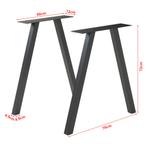 Stalen onderstel Heustreu set van 2 tafelpoot 72x70 cm zwart, Verzenden, Nieuw