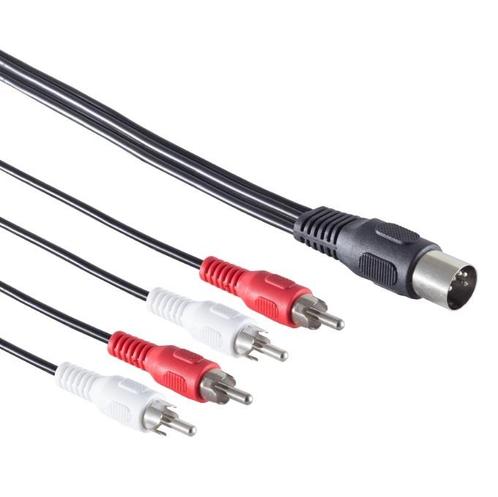 DIN 5-pins - 2x Tulp stereo 2RCA audiokabel, Audio, Tv en Foto, Overige Audio, Tv en Foto, Ophalen of Verzenden