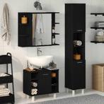 vidaXL Badkamermeubelset 3 pcs Zwart 30 x 30 x 179.5 cm, Huis en Inrichting, Verzenden, Nieuw