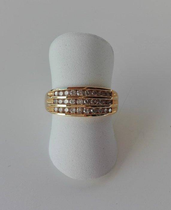 Ring - 19.2 kt. Geel goud Diamant (Natuurlijk), Sieraden, Tassen en Uiterlijk, Ringen