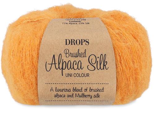 DROPS Brushed Alpaca Silk Uni Colour - 29 mandarijn - Wol, Hobby en Vrije tijd, Breien en Haken, Ophalen of Verzenden