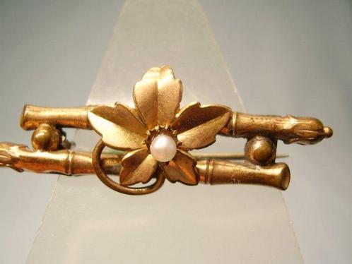 Zonder Minimumprijs - Broche goudfolie/goud doublé - 0.20ct., Sieraden, Tassen en Uiterlijk, Antieke sieraden