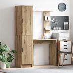 vidaXL Bureau met opbergruimte met plank 2 pcs artisanaal, Minder dan 50 cm, Verzenden, Nieuw, Minder dan 100 cm