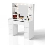 Kaptafel / Schminktafel Malia - Incl. Spiegel en LED - Wit, Huis en Inrichting, Tafels | Kaptafels, Verzenden, Nieuw