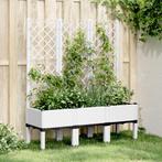 vidaXL Plantenbak met latwerk 120x40x142 cm polypropeen wit, Tuin en Terras, Bloembakken en Plantenbakken, Verzenden, Nieuw, Kunststof