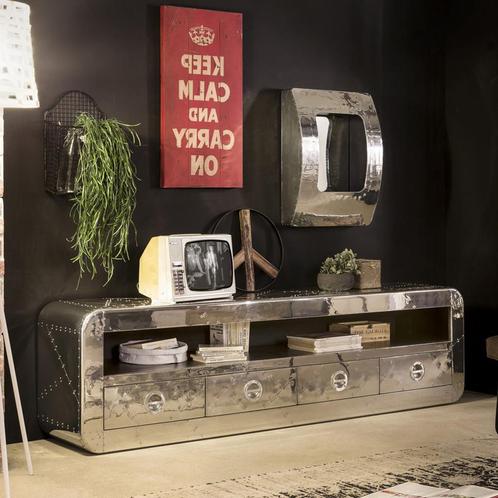 *WOONWINKEL* Aluminium Tv-meubel 200 Cm, Huis en Inrichting, Kasten | Televisiemeubels, Nieuw, Verzenden