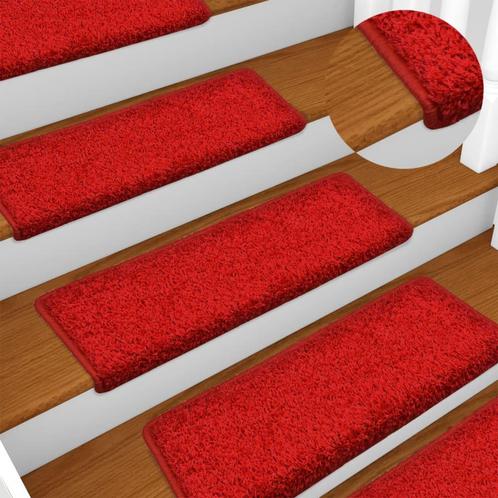vidaXL Trapmatten 15 st 65x21x4 cm Rood Rechthoekige Rand, Doe-het-zelf en Verbouw, Ladders en Trappen, Nieuw, Verzenden