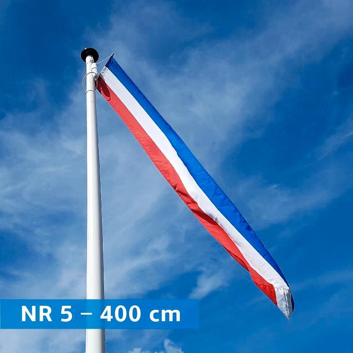 NR 5: Nederlandse wimpel 400 cm standaard blauw met stokje., Diversen, Vlaggen en Wimpels, Nieuw